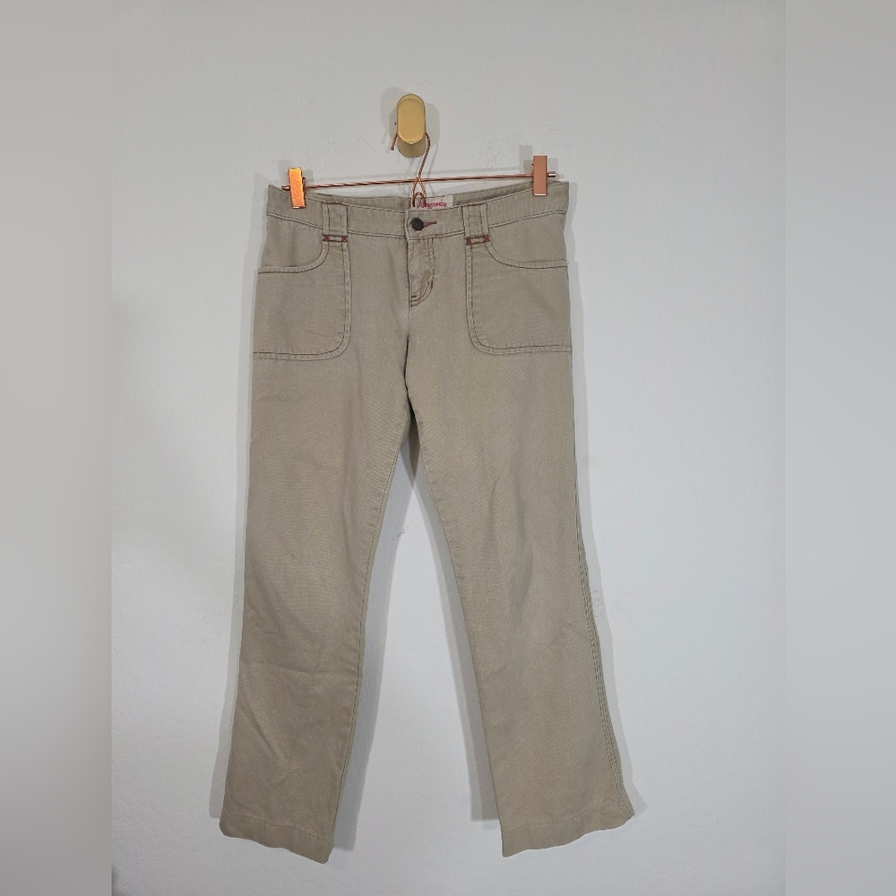 Abercrombie And Fitch Vintage 100% Cotton Lowrise Tan Bootcut Pants 4